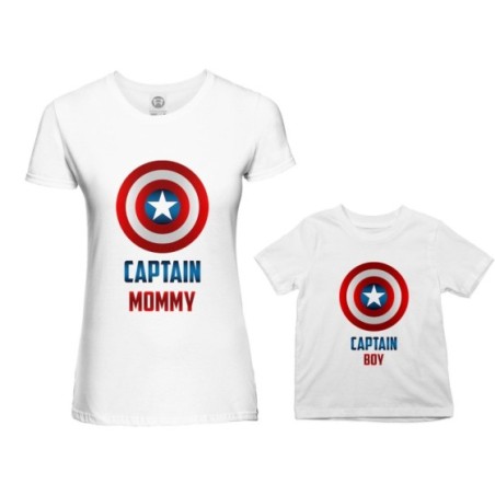 Coordinato t-shirt madre figlio captain mommy captain boy captain girl Per la mamma