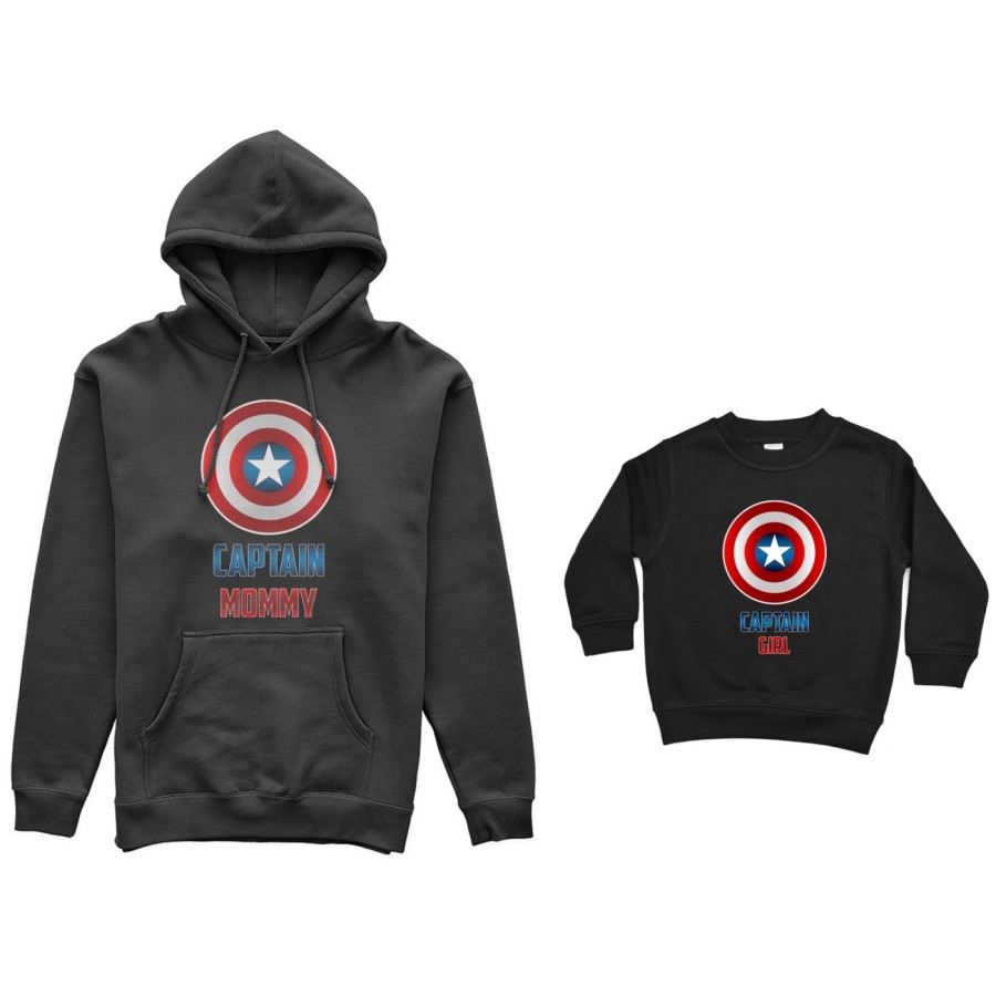Coordinato felpe madre figlio captain mommy captain boy captain girl Per la mamma