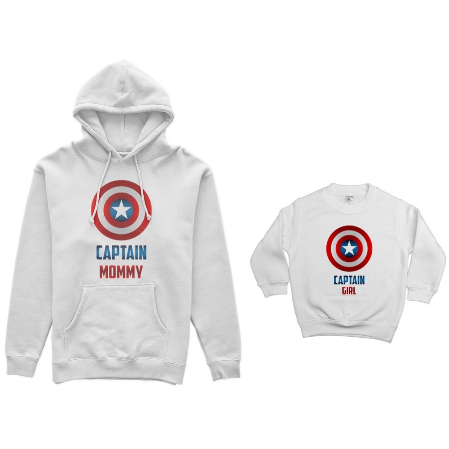 Coordinato felpe madre figlio captain mommy captain boy captain girl Per la mamma