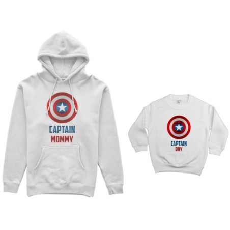 Coordinato felpe madre figlio captain mommy captain boy captain girl Per la mamma