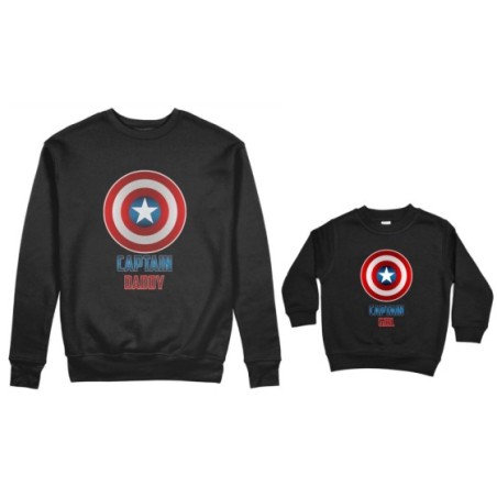 Coordinato felpe padre figlio captain daddy captain boy...