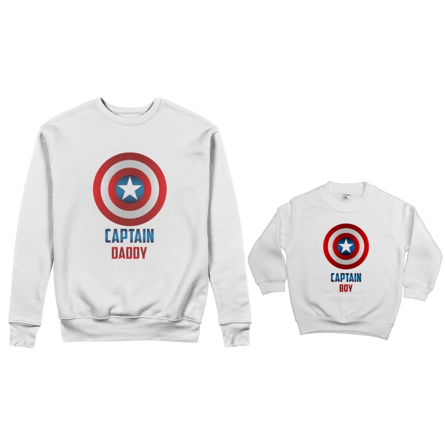 Coordinato felpe padre figlio captain daddy captain boy captain girl Per il papà