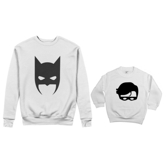 Coordinato felpe padre figlio batdad baby robin Per il papà