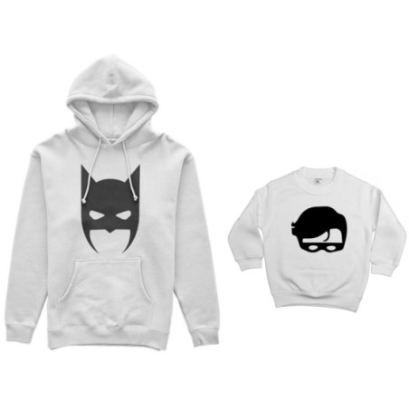 Coordinato felpe padre figlio batdad baby robin Per il papà