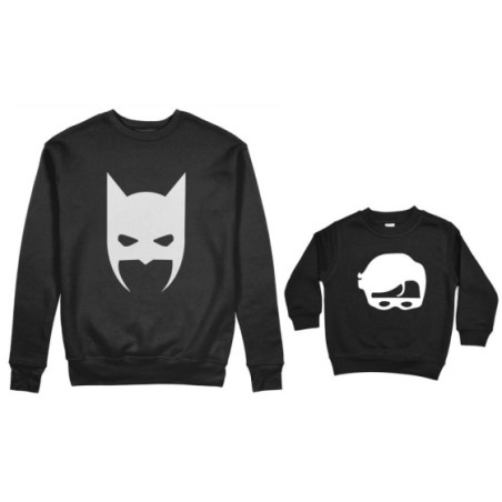 Coordinato felpe padre figlio batdad baby robin Per il papà