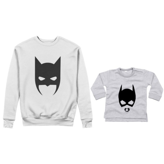 Coordinato felpe o body lupetto neonata padre figlia batdad baby catwoman Per il papà 2