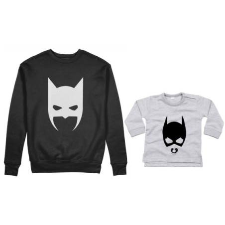 Coordinato felpe o body lupetto neonata padre figlia batdad baby catwoman Per il papà