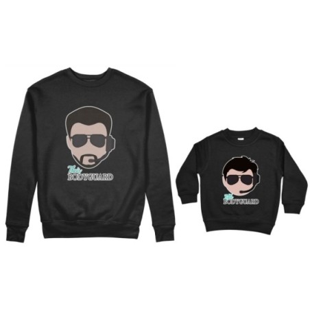 Coordinato felpe padre figlio bodyguard little bodyguard