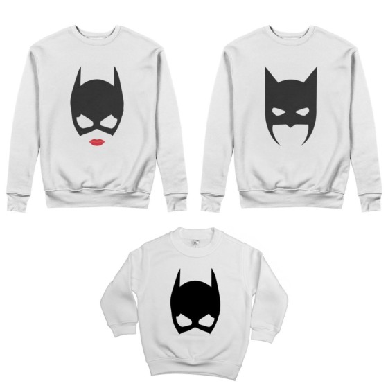 Tris felpe adulti bambino batdad catwoman baby catwoman Per la famiglia