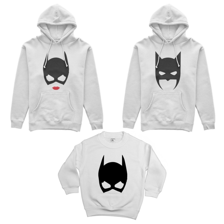 Tris felpe adulti bambino batdad catwoman baby catwoman Per la famiglia