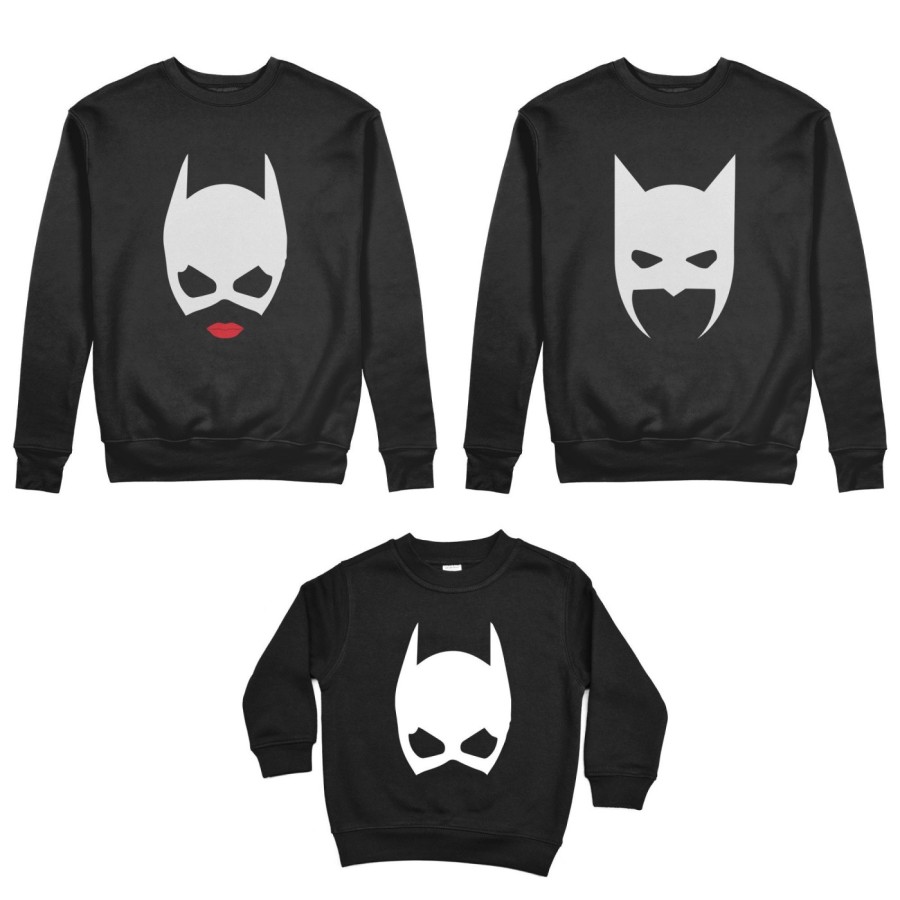 Tris felpe adulti bambino batdad catwoman baby catwoman Per la famiglia