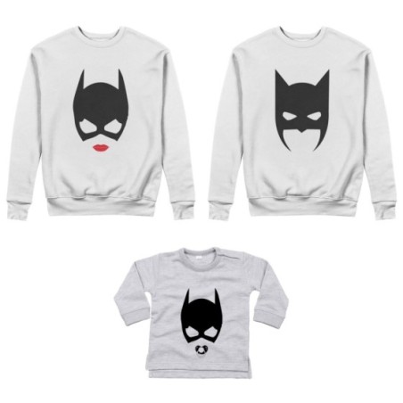 Tris felpe adulti neonato o body lupetto neonato batdad...