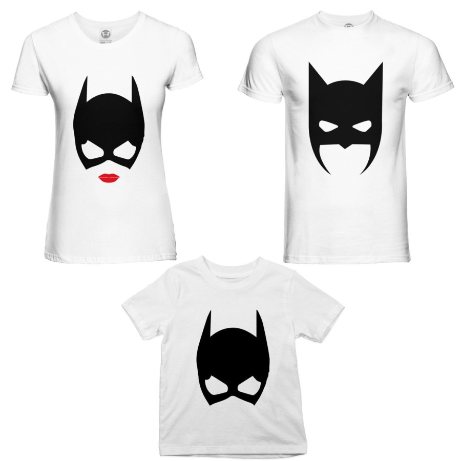 Tris t-shirt adulti bambino batdad catwoman baby catwoman Per la famiglia