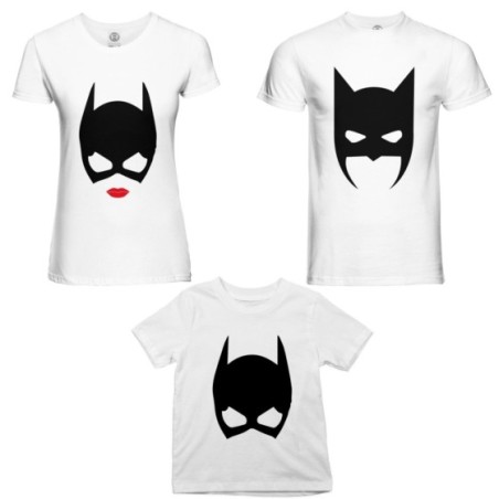 Tris t-shirt adulti bambino batdad catwoman baby catwoman
