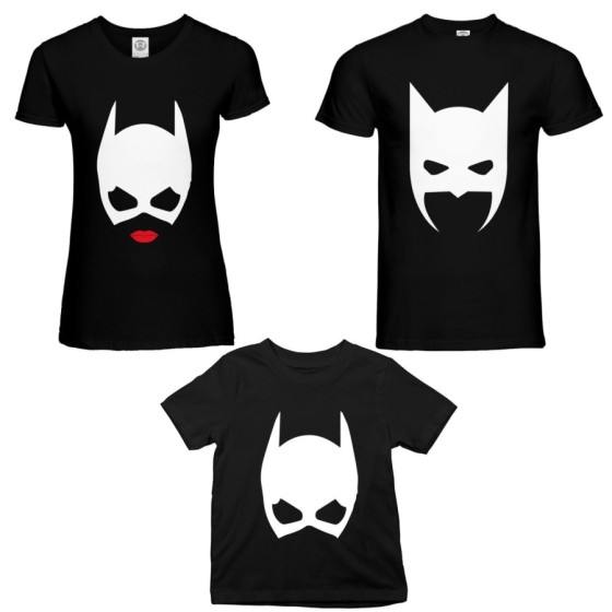 Tris t-shirt adulti bambino batdad catwoman baby catwoman Per la famiglia 2