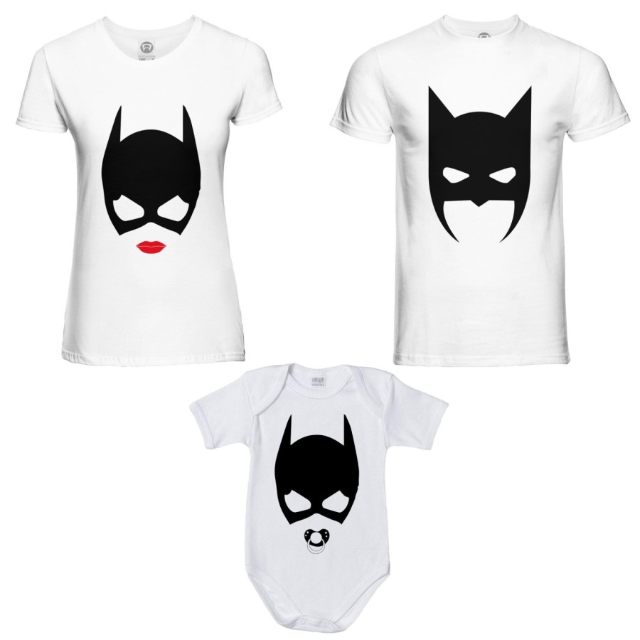 Tris t-shirt adulti e body neonato batdad catwoman baby catwoman Per la famiglia