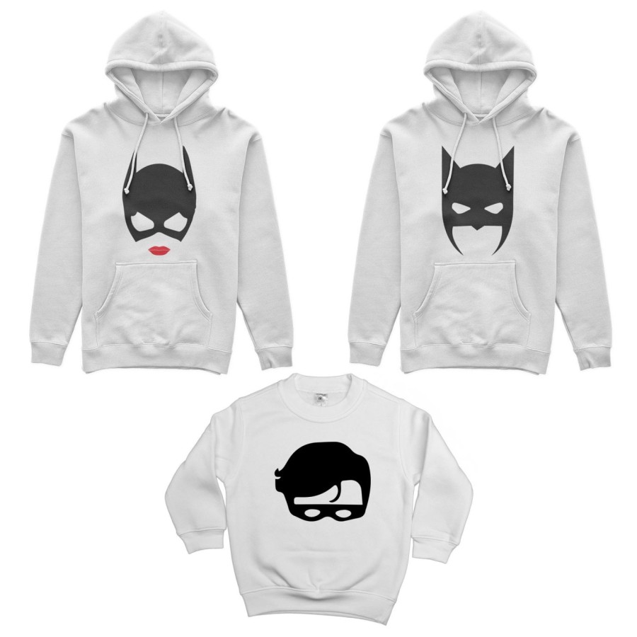 Tris felpe adulti bambino batdad catwoman baby robin Per la famiglia