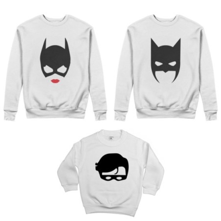 Tris felpe adulti bambino batdad catwoman baby robin Per la famiglia