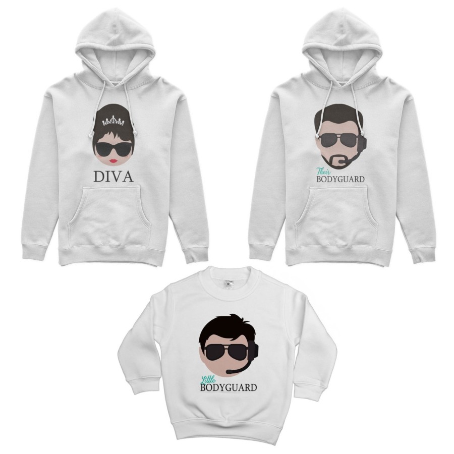 Tris felpe adulti bambino bodyguard diva little bodyguard Per la famiglia