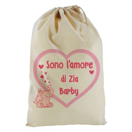 Sacchetto nascita bimbo personalizzato  nome sono amore...