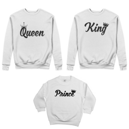 Tris felpe adulti bambino personalizzabile con nomi king...