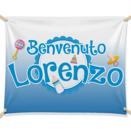 Striscione personalizzato con nome benvenuto  Nascita