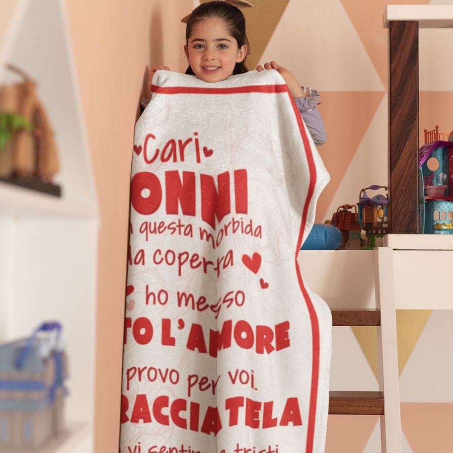 Coperta in pile personalizzata caro nonno in questa coperta ho messo tutto l'amore che provo per te Per i nonni