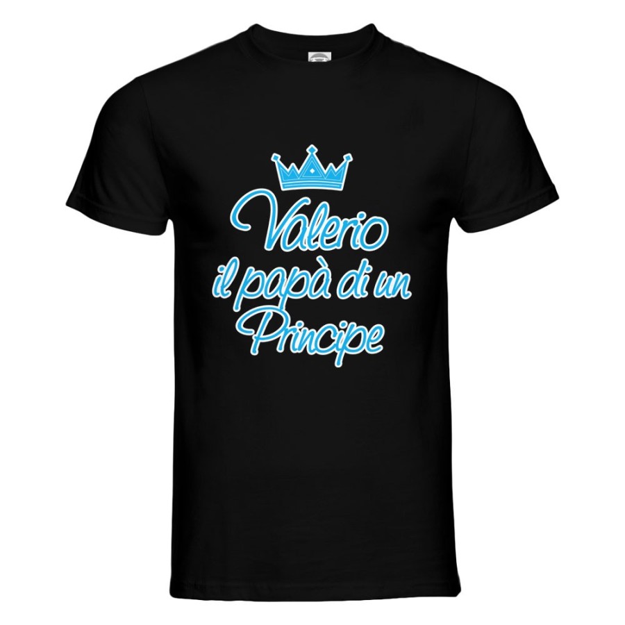 T-shirt uomo personalizzata con nome il papà di un principe e di una principessa Per il papà