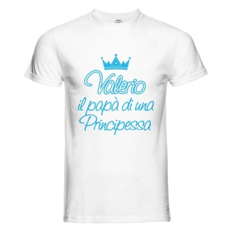 T-shirt uomo personalizzata con nome il papà di un principe e di una principessa Per il papà