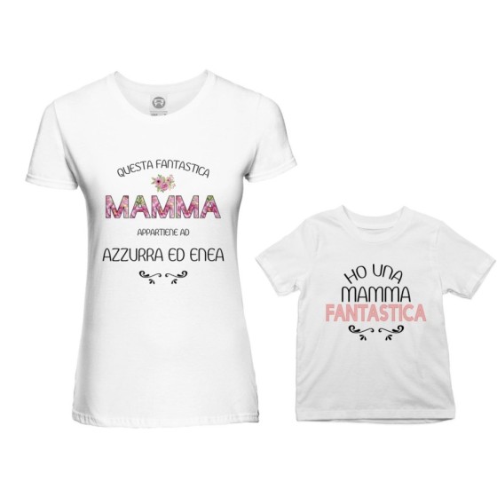 Coordinato t-shirt madre figlio personalizzato con nomi questa mamma appartiene a ho una mamma fantastica Per la mamma
