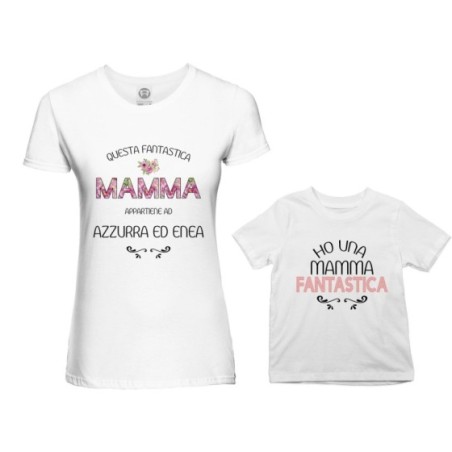Coordinato t-shirt madre figlio personalizzato con nomi...