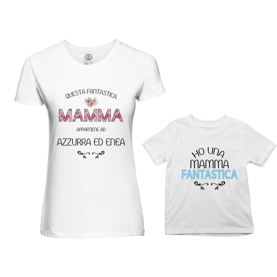 Coordinato t-shirt madre figlio personalizzato con nomi questa mamma appartiene a ho una mamma fantastica Per la mamma