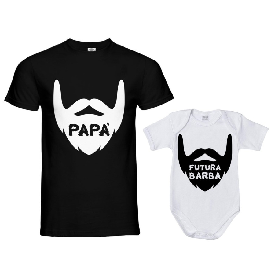Coordinato t-shirt padre figlio papà futura barba Per il papà