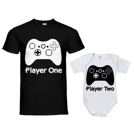 Coordinato t-shirt padre figlio player one player two xbox Per il papà