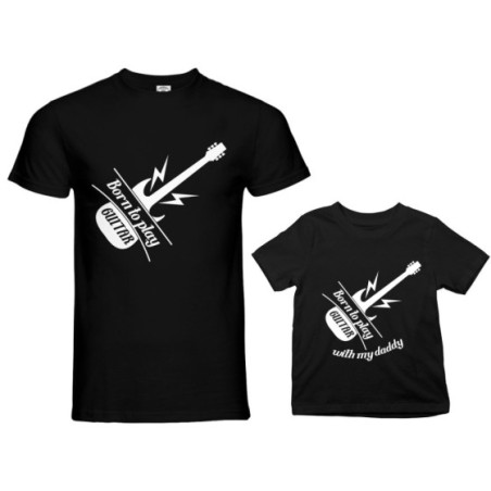 Coordinato t-shirt padre figlio born to play guitar born...