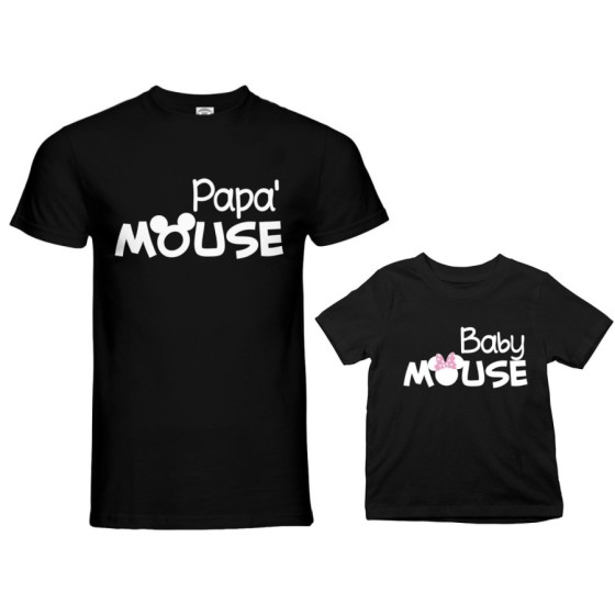 Coordinato t-shirt padre figlia papà mouse baby minnnie mouse Per il papà