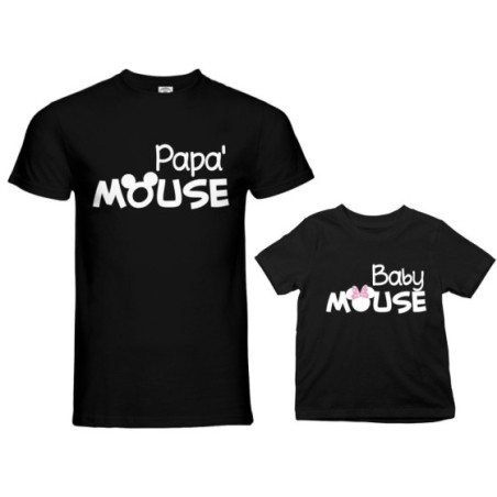 Coordinato t-shirt padre figlia papà mouse baby minnnie...