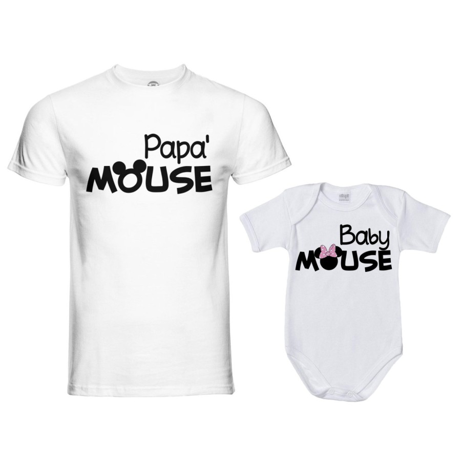 Coordinato t-shirt padre figlia papà mouse baby minnnie mouse Per il papà