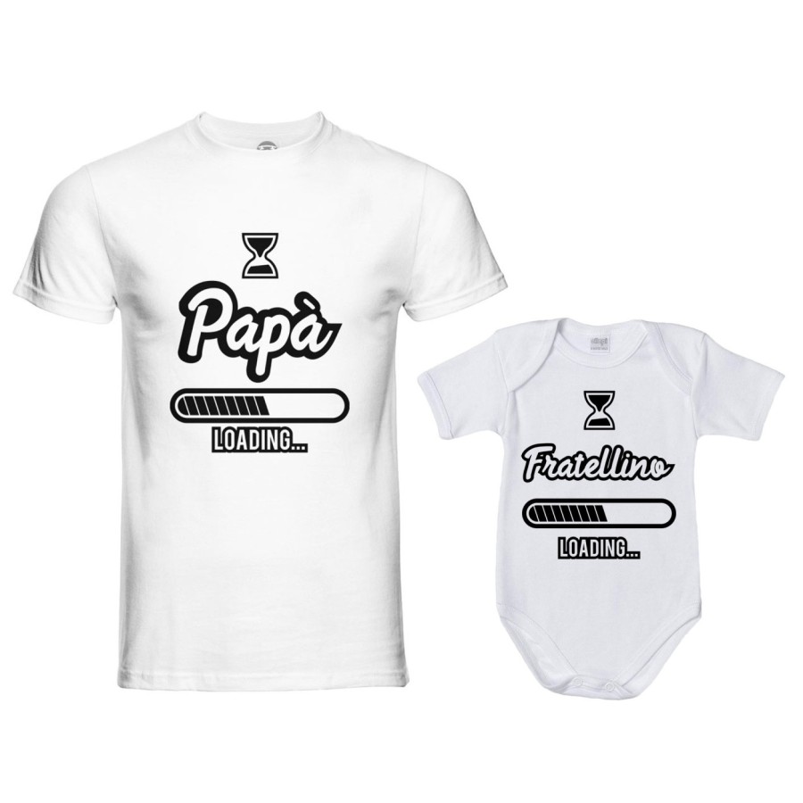 Coordinato t-shirt padre figlio papà loading sorellina fratellino loading Per il papà