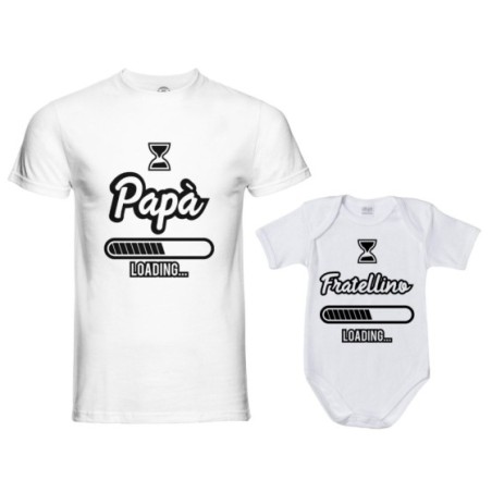 Coordinato t-shirt padre figlio papà loading sorellina fratellino loading Per il papà