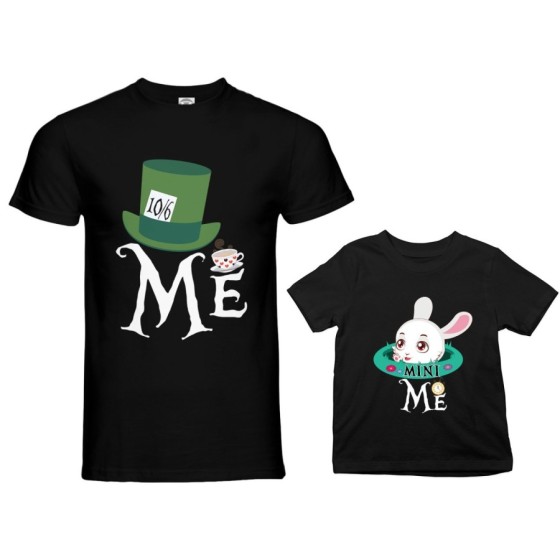 Coordinato t-shirt padre figlio me cappellaio matto mini bianconiglio Per il papà