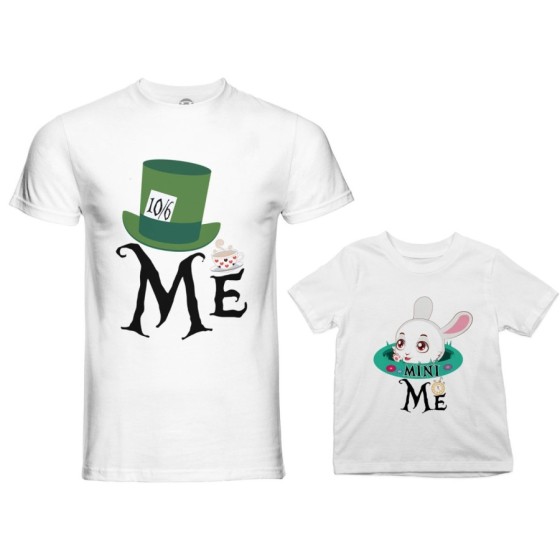 Coordinato t-shirt padre figlio me cappellaio matto mini bianconiglio Per il papà 2