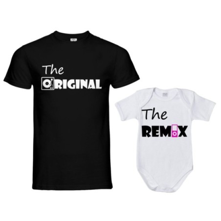 Coordinato t-shirt padre figlio the original the remix music Per il papà