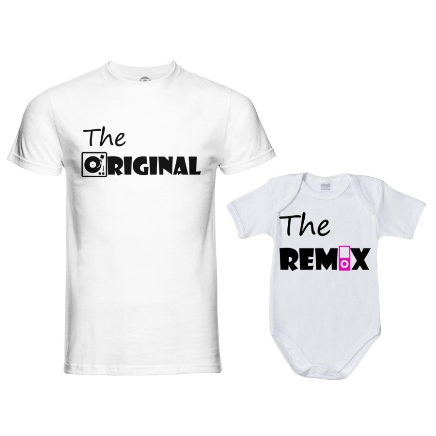 Coordinato t-shirt padre figlio the original the remix music Per il papà