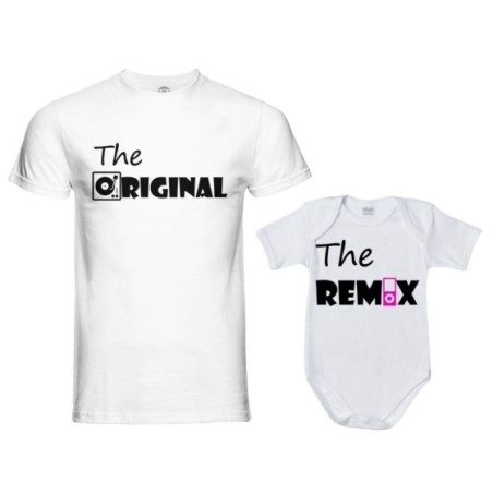 Coordinato t-shirt padre figlio the original the remix music Per il papà