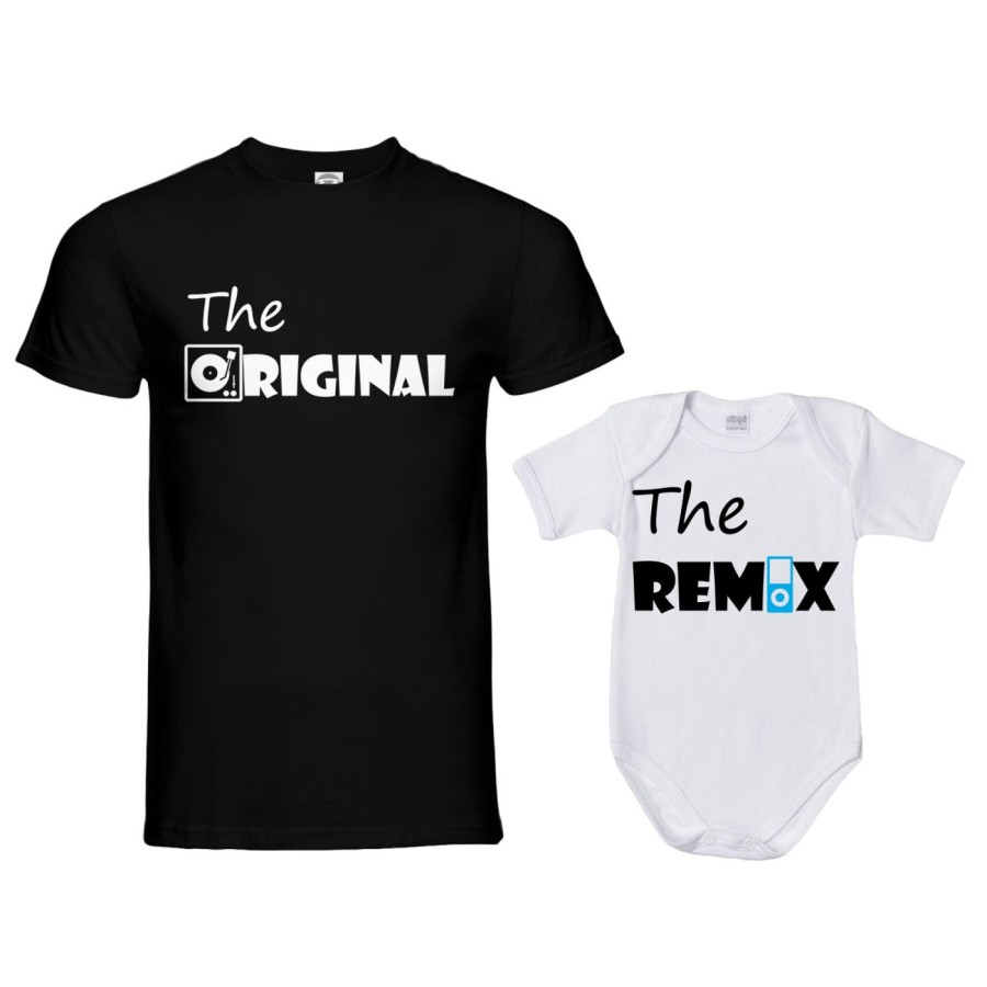 Coordinato t-shirt padre figlio the original the remix music Per il papà
