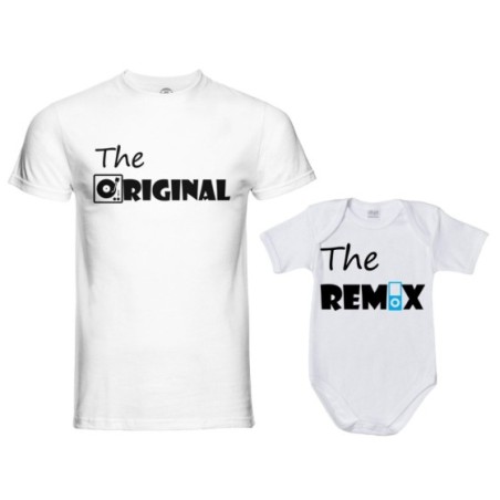 Coordinato t-shirt padre figlio the original the remix music Per il papà