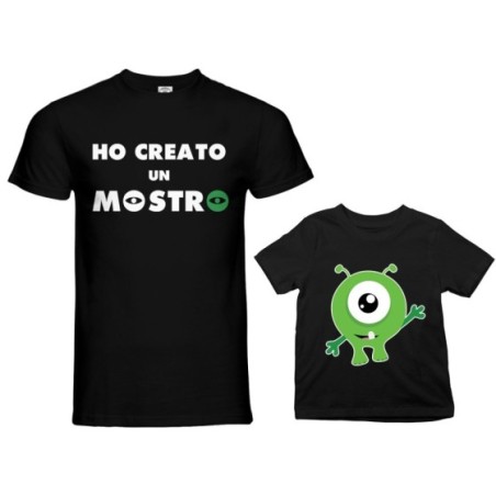 Coordinato t-shirt padre figlio ho creato un mostro Per il papà