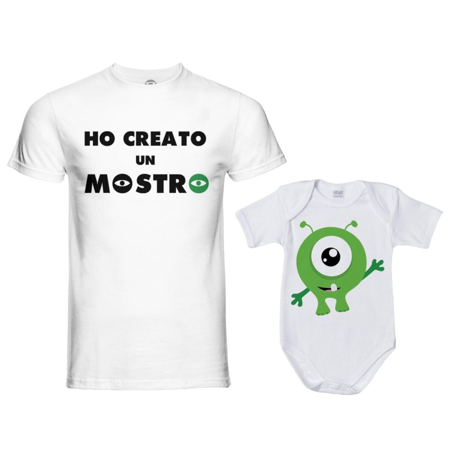 Coordinato t-shirt padre figlio ho creato un mostro Per il papà