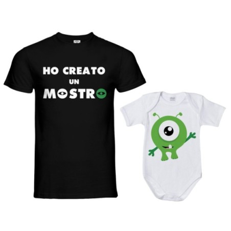 Coordinato t-shirt padre figlio ho creato un mostro Per il papà